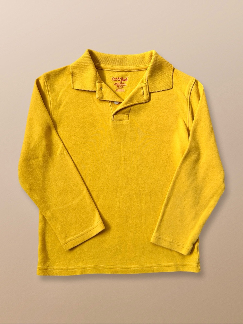 ⭐️ 5 for $25 Cat & Jack Kids School Uniform Yellow Long Sleeve Polo Size XS 4/5
